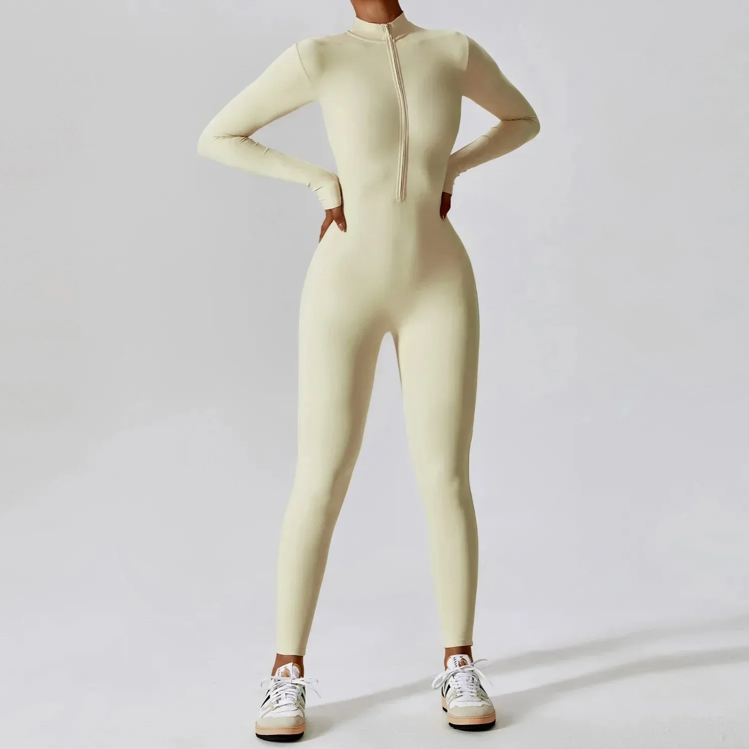 Women's One-piece Yoga Pants Short/Long-sleeved Warm ski Overalls Outerwear High Elastic Cycling Bodybuilding Bodysuit