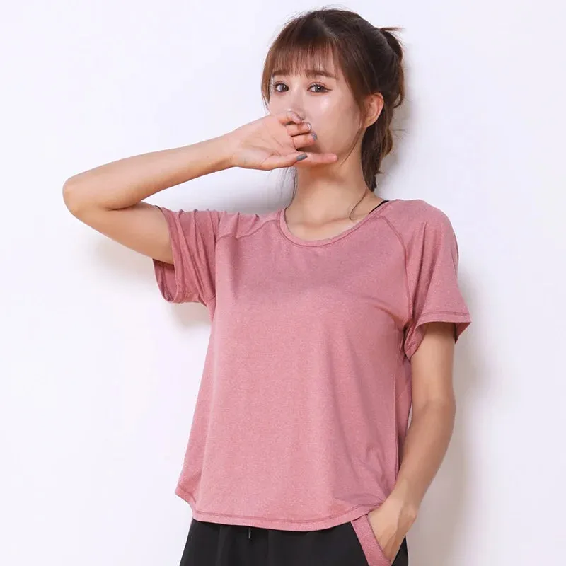 Women's Quick-Drying Loose Short-Sleeved T-Shirt - Running Fitness Yoga Wear
