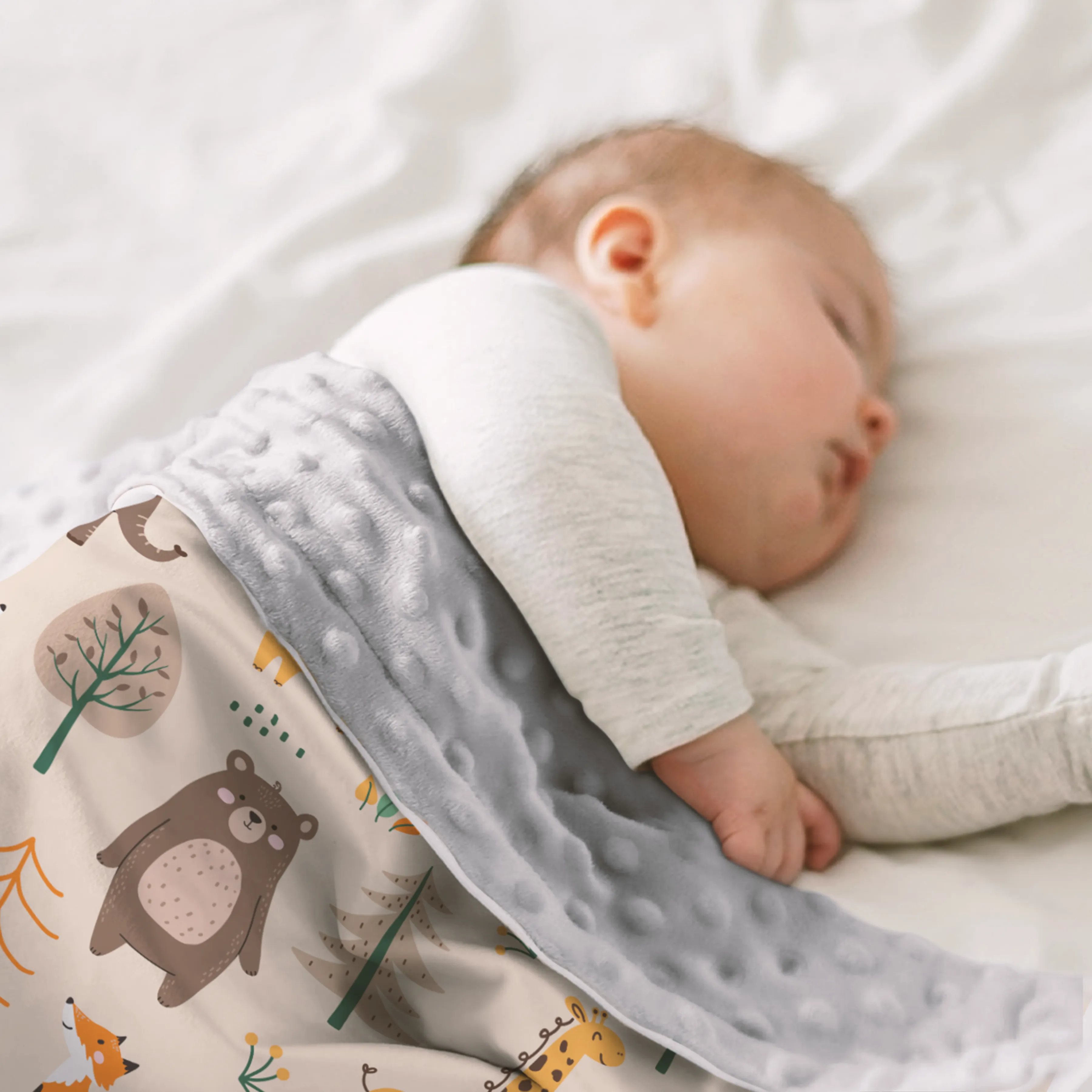 Woodland Animal Baby Blanket - 30 x 40 Kids Fleece Blankets for Boys Girls - Gifts for Birthday Babay Shower Newborn Toddler