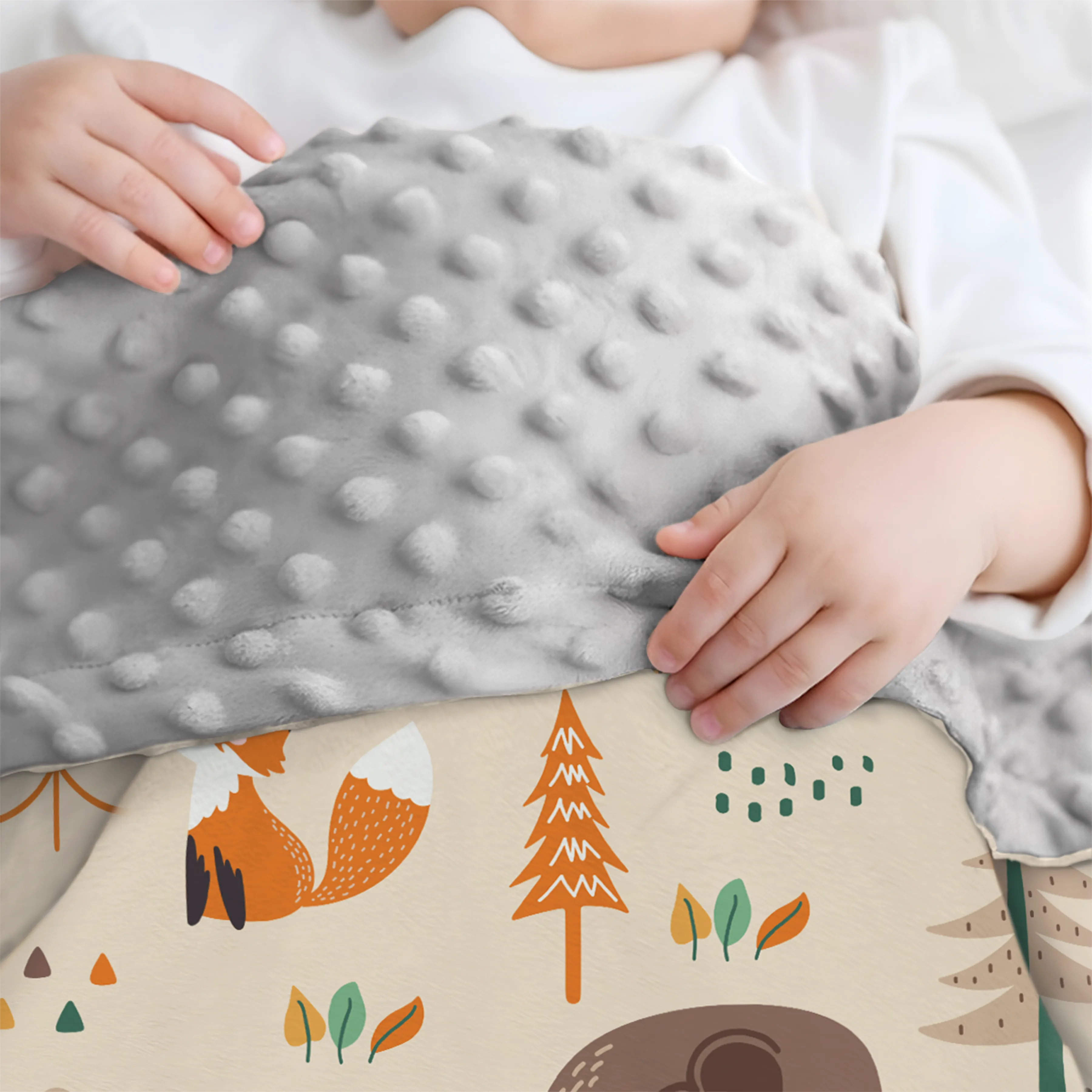 Woodland Animal Baby Blanket - 30 x 40 Kids Fleece Blankets for Boys Girls - Gifts for Birthday Babay Shower Newborn Toddler