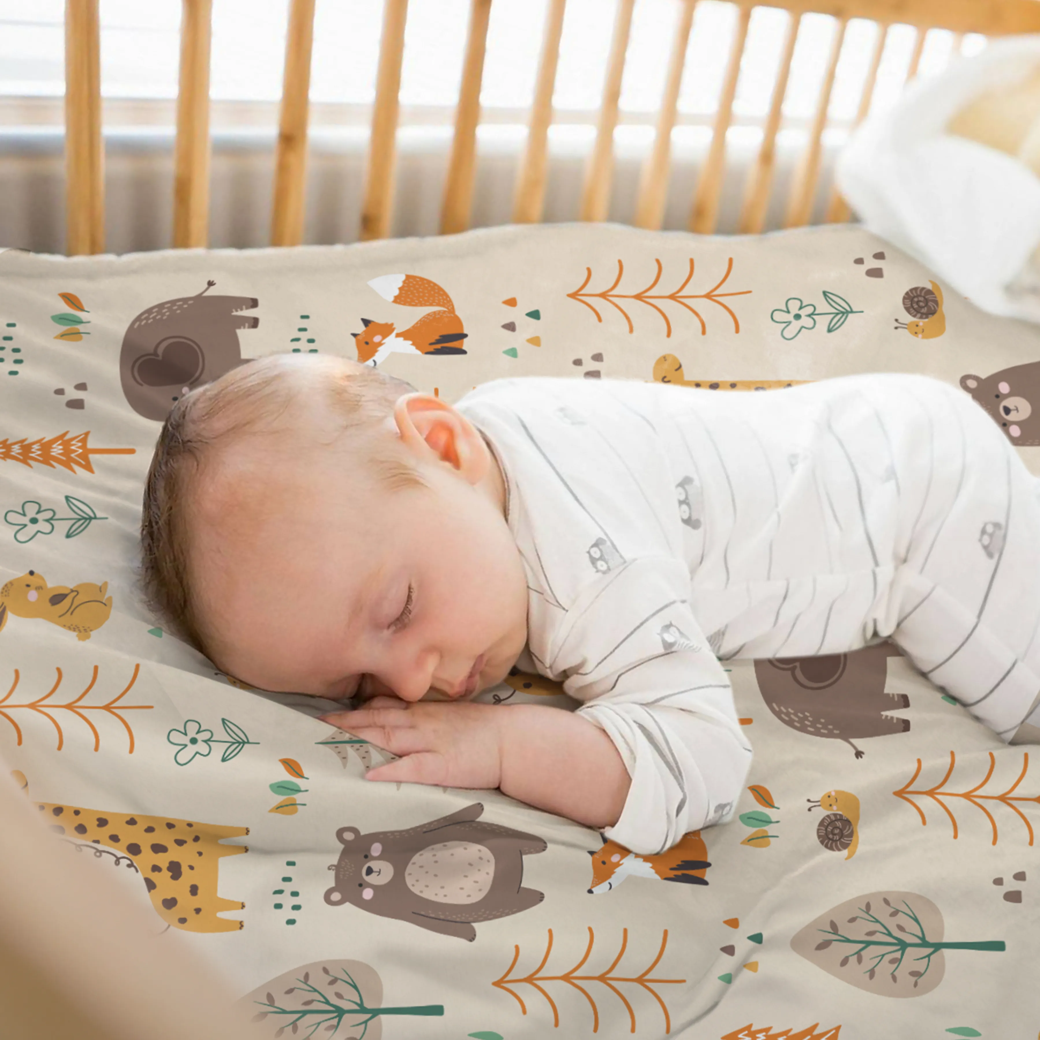 Woodland Animal Baby Blanket - 30 x 40 Kids Fleece Blankets for Boys Girls - Gifts for Birthday Babay Shower Newborn Toddler