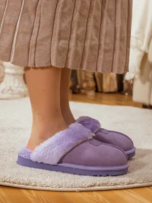 Wool Lined Suede Slipper Lavender