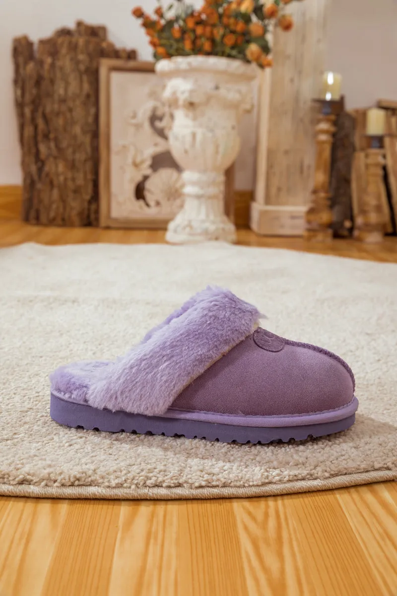 Wool Lined Suede Slipper Lavender