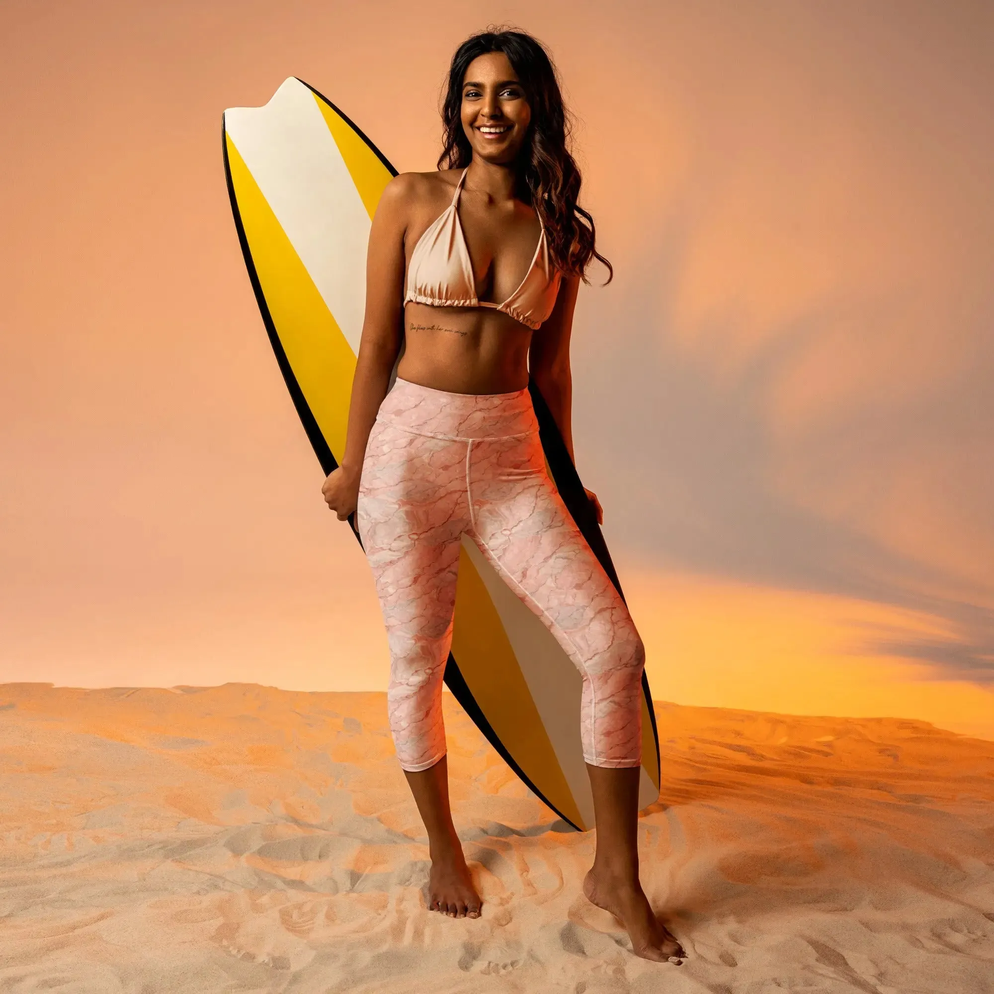 Yoga Capri Leggings Rosa Antica
