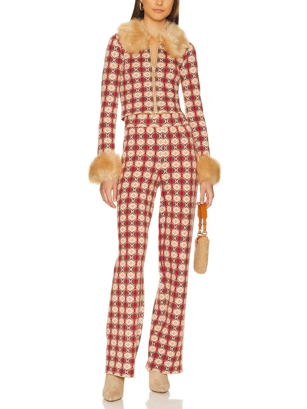 Zermatt Faux Fur Zip Up & Sweater Pant